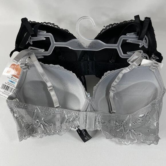Rene Rofe Lingerie Extreme Push Up Lace Detail Padded Bras 2 pack 36C NEW - Picture 3 of 12